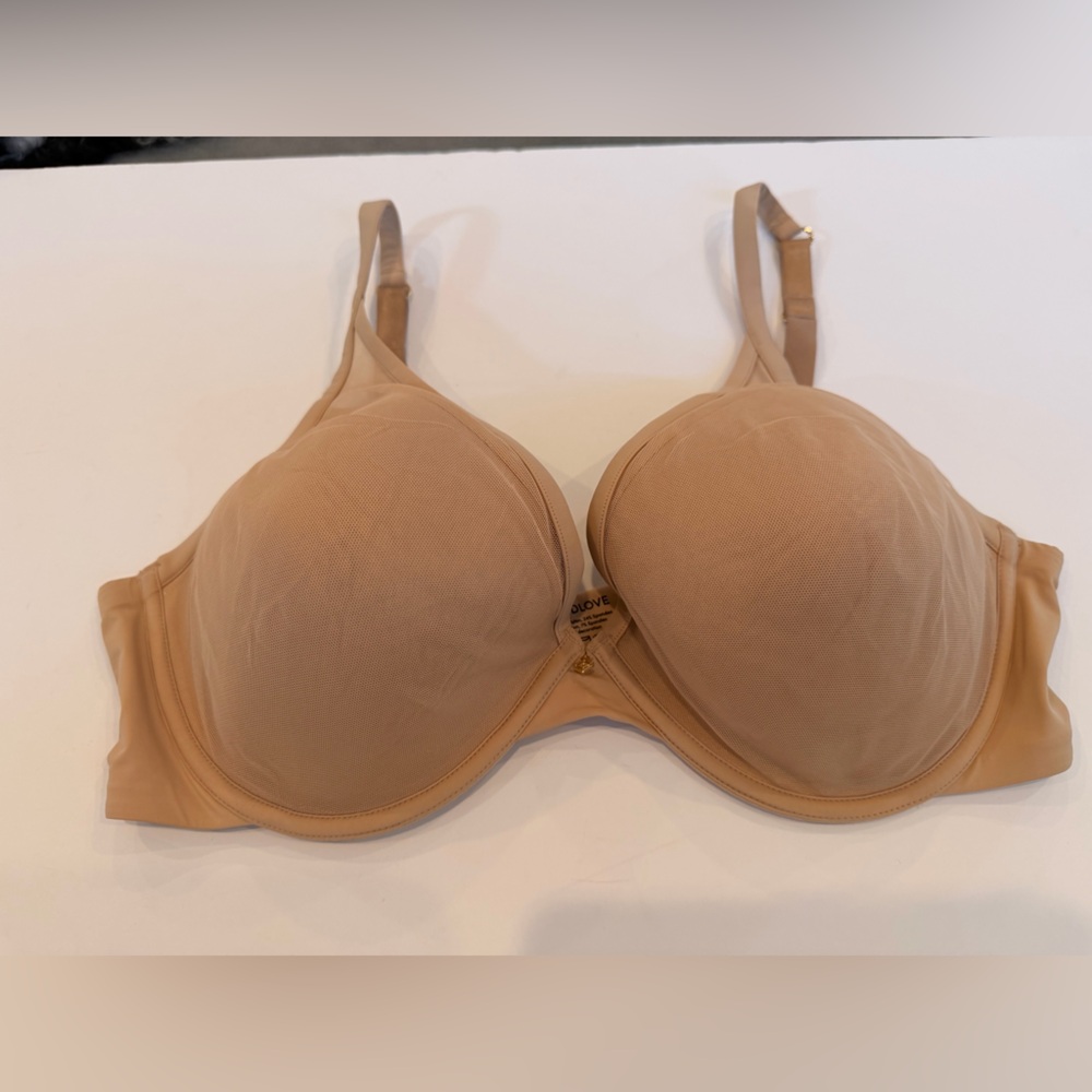 ThirdLove Classic Contour Plunge Bra‎ 38E Nude Beige Underwire